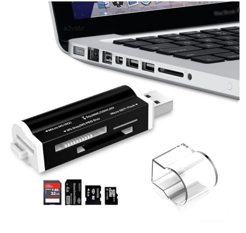 A3vsbr leitor usb multiplo 4 x 1 para cartão de memória micro tf sd hc xc m2 ms pro duo card