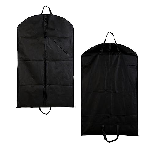 2Pcs Suit Bag,Black Suit Carriers for Men for Travel,Which Dust Cover and Reusable for Suits and Coats,Zipper Garment Bag,Breathable Suit Bag Perfect for Travel or Home.