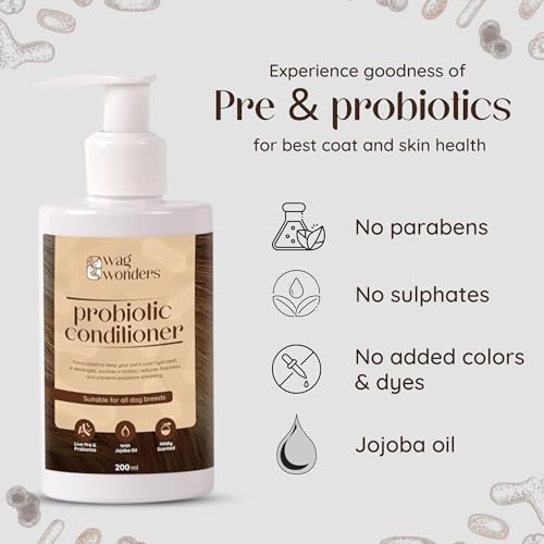 Image of Dog Natural Conditioner,Moisturizes & Softens Coats for a Shiny, Healthy Finish, No Parabens & Sulfates, Ideal for Labrador, Golden Retriever, Shih Tzu & All Breeds,200ml