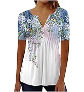 Women Tunic Tops for Leggings, Ladies Summer 2023 Tshirts Short Sleeve T Shirts Crew Neck Fit Cas...