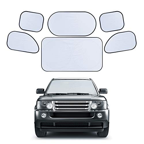 MIU COLOR 6 Pieces Cars Windshield Sunshades Blocks UV Rays Sun Heat