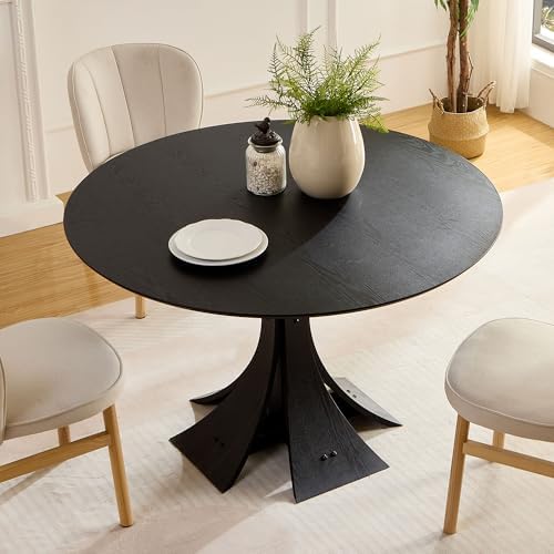 47.24" Round Modern Style MDF Wood Dining Table Suitable for Kitc...