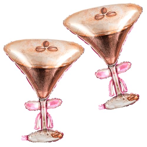 Civaner 2 Pcs Giant Espresso Martini Foil Balloons 32x26 Inches