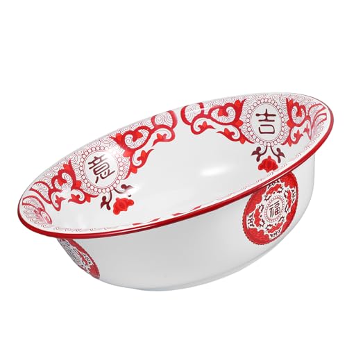 Tazón esmaltado vintage rojo 36 cm miniatura 1