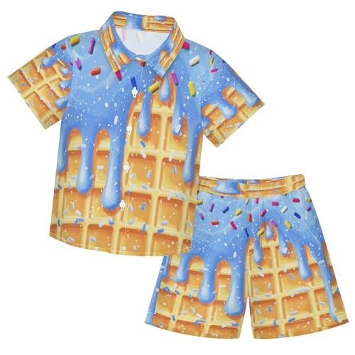 Image of Boccsty Red Strawberry Boy Summer Shorts Sets Hawaiian Toddler Boys T-Shirt & Pants 2 Pcs 3T-10T