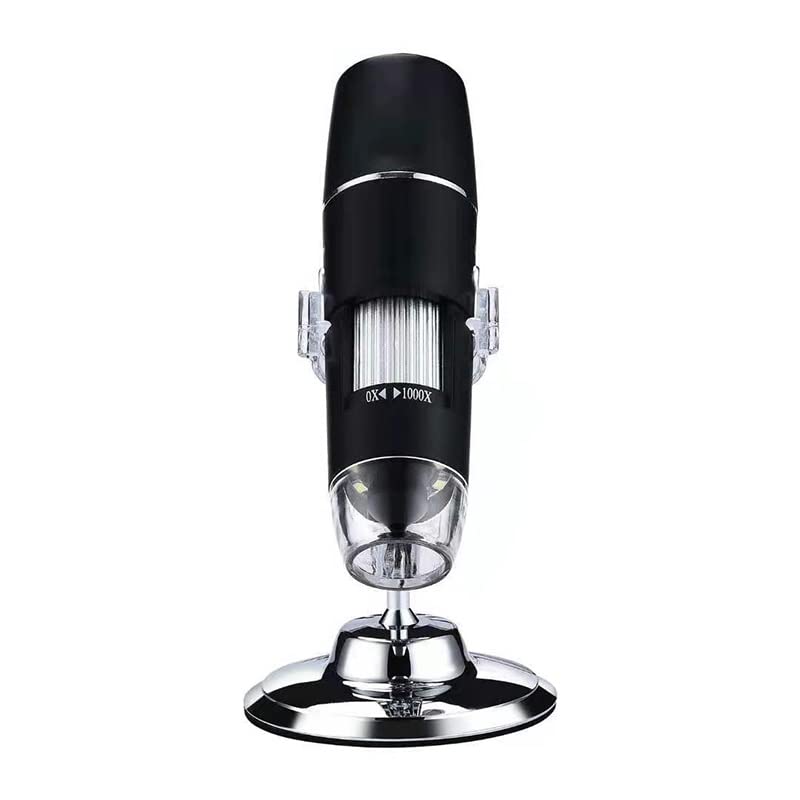 Microscope vidéo USB 1000X à éclairage LED réglable avec kit de lames et support rigide