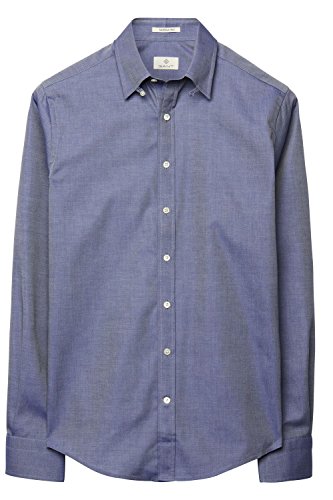 GANT Diamond G Men's Fine Twill Shirt, Persian Blue, Medium