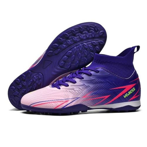 Botas de fútbol Unisex TF Interior/Césped Artificial - Medio Alto con Cordones, Malla Ligera y Transpirable, Tacos Antideslizantes