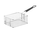 HENDI Frittierkorb, für HENDI Fritteuse (205815 und 205853), hitzebeständiger Griff, Grifflänge: 225mm, 6L, 238x185x(H)100mm, Edelstahl