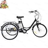 VHCLYBJU Bicicleta eléctrica de tres ruedas, triciclo eléctrico para adultos,...