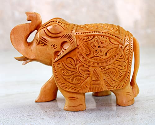 Escultura de elefante de madera mediana decorativa miniatura 2
