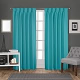 KEMCO Double Pinch Pleat - Room Darkening Blackout Polyster Sateen Weave Curtains Panel & Drapes (Tu