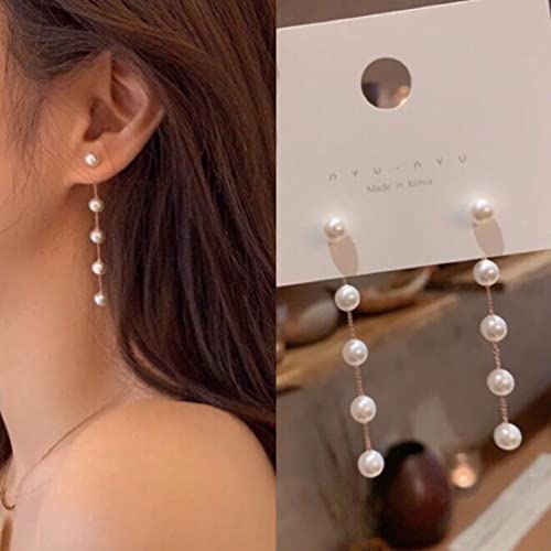 Vintage Simple Pearl Earrings Temperament Long Tassel Earrings Beaded Earrings For Women And Girls #TOP5