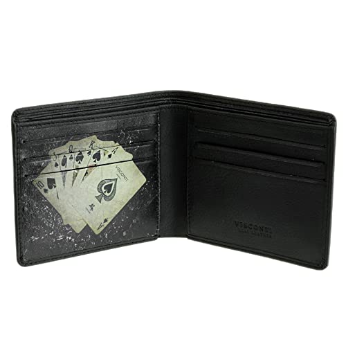 Visconti Poker 43 Leather Bifold Wallet Playing Cards Design