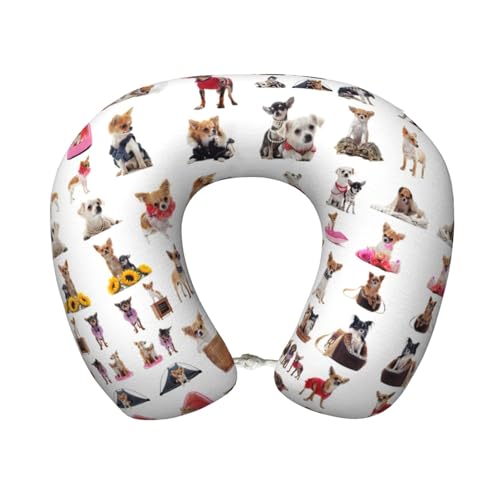 Almohada de poliéster único para cuello con diseño negro miniatura 1