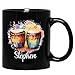 Personalized Choose Name Bongo Drum Musician Instruments Black Coffee Mugs Cups 11 Oz 15 Oz, Customized Drum Player Travel Coffee Cup Gifts For Men Women Bongo Drum Lover, Bongo Drum Ceramic Tea Cup
