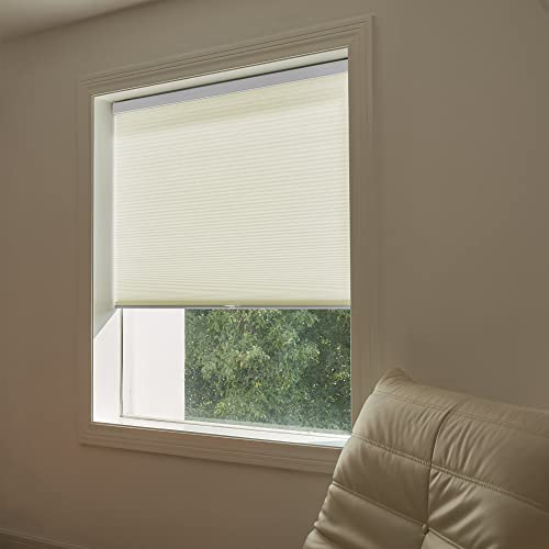 Light Filtering Cellular Shades Cordless Honeycomb Shades Berissa Aluminum Pull Down Honeycomb Blinds For Window,Beige, Custom Size #TOP1