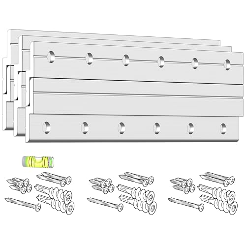 Image of Z Clips 6 inch 3 Pack - French Cleat Picture Hanger - Wall Mirror Mounting Bracket - Flush Mount Hanging Kit for Shelf, Painting, Frames, Cabinet, Soundbar, Whiteboard or Headboard - 50 lb