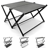 CHENGMAY キャンプ テーブル キャンプラック 2way 折り畳み アウトドア 卓上 収納ラック キャンプ ローテーブル ミニテーブル 3段 組み立て簡単 アルミ合金 小物置き 耐熱 耐荷重30kg 収納袋付き (アルミニウム-2段)