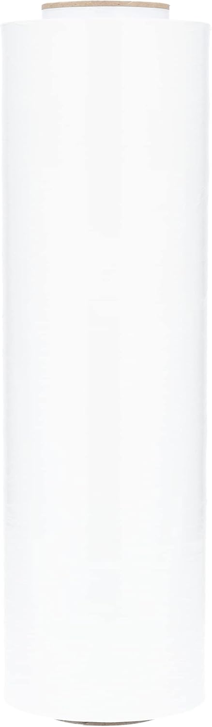 PSBM Dark White Hand Stretch Film/Wrap, 1 Roll 15 Inch x 1500 Feet 80 Gauge Heavy Duty up to 800% Ultimate Stretch Clear Plastic Wrap Industrial Strength Shrink Film for Moving, Packing & Shipping