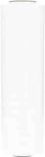 PSBM White Stretch Wrap, 1 Pack, 18 Inch x 1500 Feet, 80 Gauge, Plastic Cling Dark Color Hand Stretch Film Rolls for Packaging Moving Packing Pallets