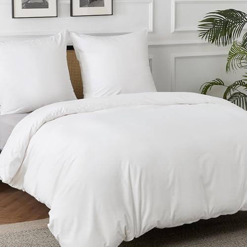 BEDSURE Bettwäsche 220x240 Baumwolle Weiß - Bettwäsche-Sets 220 x 240 cm...