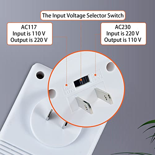 Spannungswandler 110V auf 230V, 100W Reiseadapter Weltweit Transformator 110V/120V bis 220V/240V, Reise Gadgets Anwendbare elektrische Geräte für USA Japan Thailand Mexiko China Verschiedene Länder