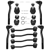 Front Outer Tie Rods - Front & Rear Sway Bars - Upper Lower Ball Joints 1999 2000 2001 2002 2003 2004 for Jeep Grand Cherokee Suspension Kit - 12pc Set