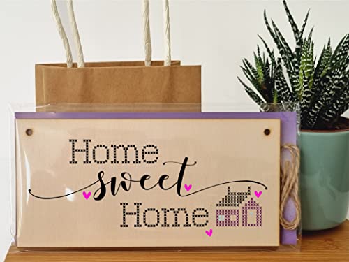The Plum Penguin Handmade Wooden Hanging Wall Plaque Home Sweet Home Decorative Gift Family Sentimental Sign Hallway for Mum - Image 3