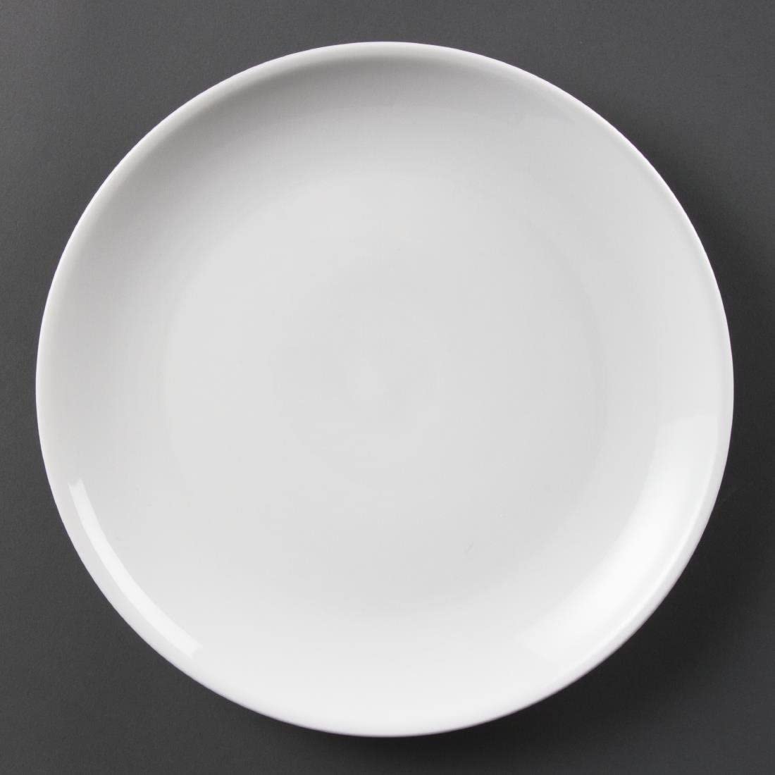 Olympia Whiteware Coupe Plates 280mm (6 Pack) - Dinnerware Set, Oven and Dishwasher Safe CB492
