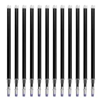 12-Pack Friction Pen Refills | 0.5mm Fine Tip Erasable Gel Ink Cartridges | Universal Fit for Most Rollerball Pens | Smudge-Free Writing & Durable | High-Temperature Erasable Pen Refills (Black)