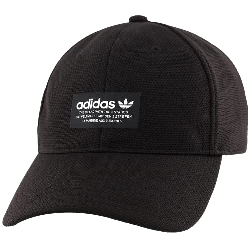 adidas Originals Men s Pique Precurve Cap, Black Black, ONE SIZE