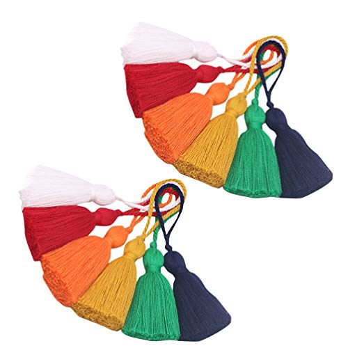 EXCEART 12Pcs Borlas de Seda de Marcador de Seda de Cetim Pom Pom Borla Artesanal Macio Mini Borlas