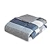 Madison Park Essentials Jaxon Bed in a Bag Comforter Set with Sheet, Printed Stripe Design, Modern All Season Bedding and Matching Sham, King Blue/Grey 7 Piece