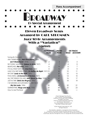 Broadway by Special Arrangement Piano avec accompagnement jazz