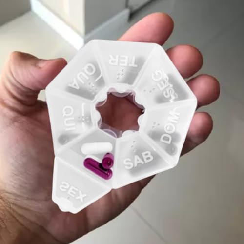 Caixa Porta Comprimido Separador Organizador Caixinha Semanal Medicamento Remedio Suplemento Vitamin