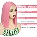 YUPEWG Hot Pink Wig For Black Women Middle Part 12 Inches Synthetic Heat Resistant Daily Party Cosplay Halloween Use (Pink)