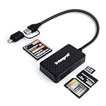 Integral 4in1 Memory Card Reader, USB 3.0 & USB C Adapter to microSD, SD, Compact Flash, MS Duo/Pro - For iPhone 15/16 Plus/Pro/Pro Max, MacBook Pro/Air, iPad, PC, laptop, tablet, smartphone