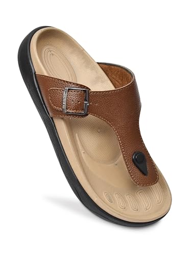 Image of HEALTH FIT Extra Soft Premium Classic Cushion Sliders /with Adjustable Buckle Strap & Light Weight Anti-SkidWaterproof Luxurious Slippers for Men's HF121