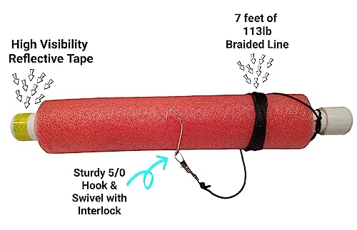 Cajun Weighted Catfish Noodle Fishing Jugs- Catfish Rig- Catfish Tackle- Juglines For Catfishing- Tilt Jugs- (White) #TOP6