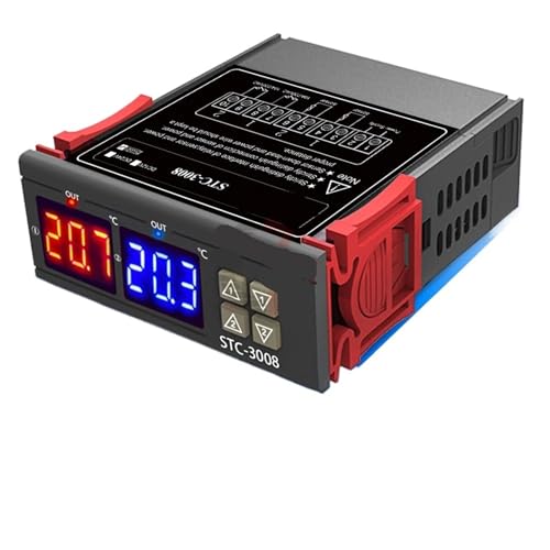 Image of STC-3008 AC 110V 220V Dual Digital Teperature Controller Thermostat Refrigerator Heating Cooling Control Dual LED Sensor Probe