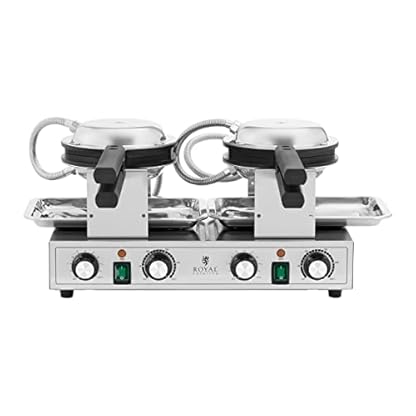 Royal Catering RCWM-2800-B Bubble Waffeleisen 2 x 1400 W 50-250 °C Timer: 0-5 min Waffeleisen Waffelmaschine Waffelautomat – Bild 7