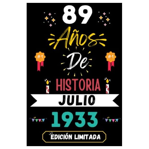 CUADERNO, 89 AÑOS DE HISTORIA JULIO 1933 EDICIÓN LIMITADA: Regalo de 89 cumpleaños para mujeres y hombres, ideas de 89 cumpleaños... un cumpleaños... ... regalo de 89 cumpleaños para él/ella.