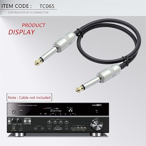 Conector macho mono de 6,35mm con cola de resorte para evitar roturas de cable de audio 7