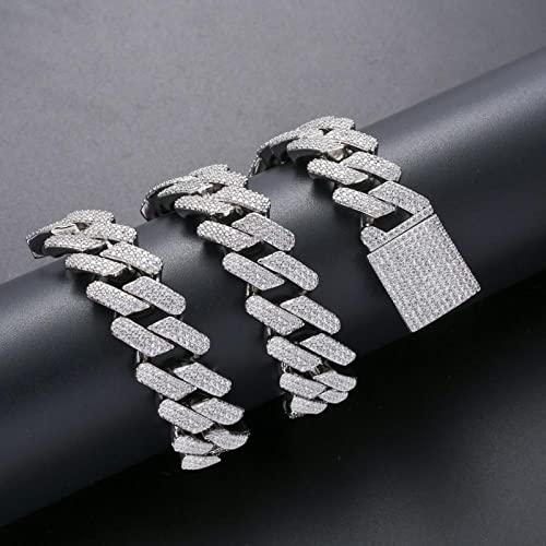 Collar cubano de lujo con micro pavé cadena helada 20mm de Miami 6