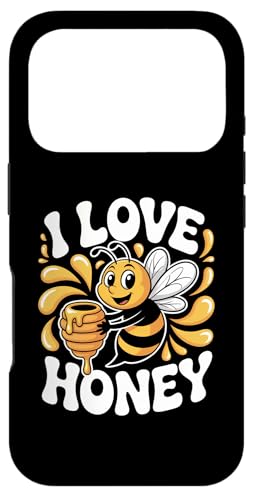 I Love Honey Cute Bee ���D�ƃA�[�g �X�}�z�P�[�X iPhone 17 Pro �p