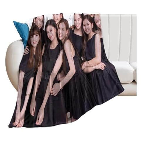 NUOSIJUN NiziU Japanese Poster Beautiful Team J-POP Bed Flannel Blanket Cozy Plush Lightweight Fleece Throw Blankets All Seasons for Sofa Couch 70"x80" Cover