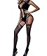 Buitifo Damen Fischernetz Bodystocking Nachtwäsche Sexy Catsuit Unterwäsche Frau Hohl Reizwäsche Strumpfhose Dessous(schwarz xdd,Einheitsgröße)