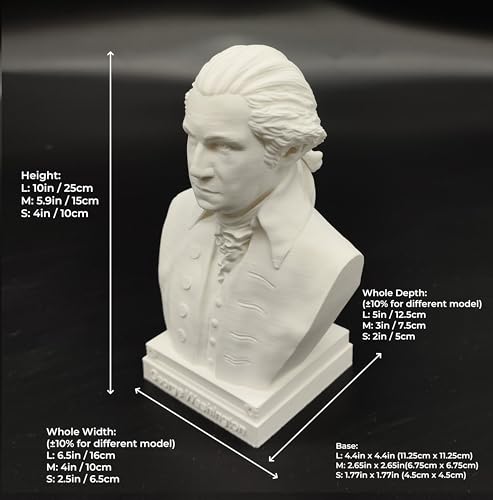Busto cabeza estatua de George Washington 6x4x3 pulg miniatura 2
