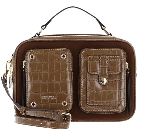 Little Case Croco Print bolso de mano verde oliva para mujer